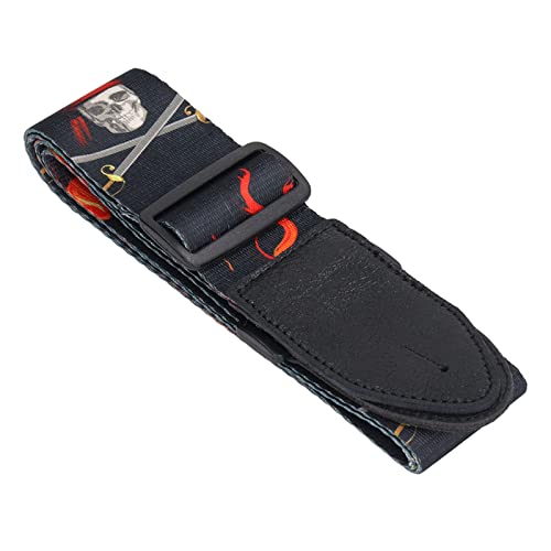 Sangle de Guitare, Sangle de Rechange pour Guitare Shouder Strap avec Motif Flamme en Polyester et Matériau PU - Les Beatles, Paul McCartney, John Lennon, RIngo Starr, George Harrison Sangle de Guitare, Sangle de Rechange pour Guitare Shouder Strap avec Motif Flamme en Polyester et Matériau PU – Image 3