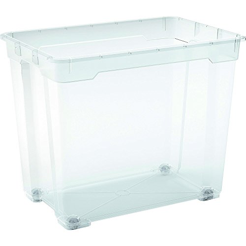 karton-billiger Aufbewahrungsboxen mit Deckel aus Kunststoff Plastikbox Kunststoffboxen 7 Verschiedene Größen 11-140L (XXL - 56,5x38x47cm) Cover
