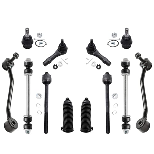 Image of Detroit Axle - 14pc Front End Kit for 98-01 Ford Explorer Mercury Mountaineer 2 Upper Control Arms w /Ball Joints 2 Lower Ball Joints 4 Inner & Outer Tie Rods 4 Front Rear Sway Bars 2 Boots Replacement