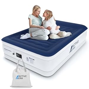 Active Era Luxury King Size Air Bed – Elevated Inflatable Air Mattress, Electric Built-in Pump, Raised Pillow & Structured I-Beam Technology, Height 56cm