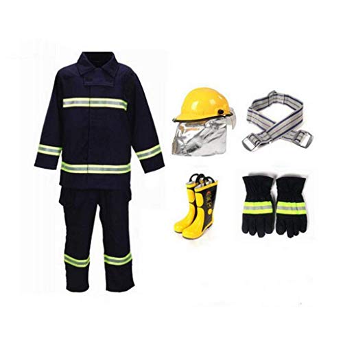 ZFZ Chemical Protective Clothing Overall Protection and Safety Work Fire Protection Protective Clothing Five-Piece High Temperature Anti-Static Waterproof,Thicker Section,Medium Size,Ordin