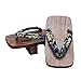 Helasdvt Geta Sandals Wooden Clogs, Geta Sandals Men Flip Flop Two-Teeth Japanese Traditional High Heel Slippers (Black, Adult, Men, Large, Alpha, US Footwear Size System, Medium)