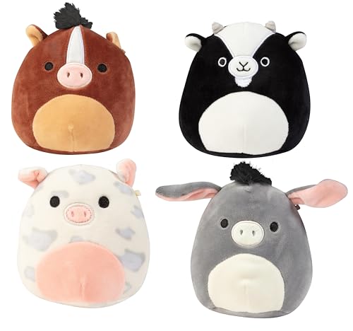 Squishmallows Mystery 5' Farm Mini Plush - Horse, Pig, Donkey or Goat - Receive 1- Official Jazwares - Collectible Soft & Squishy Stuffed Animal Toy -...