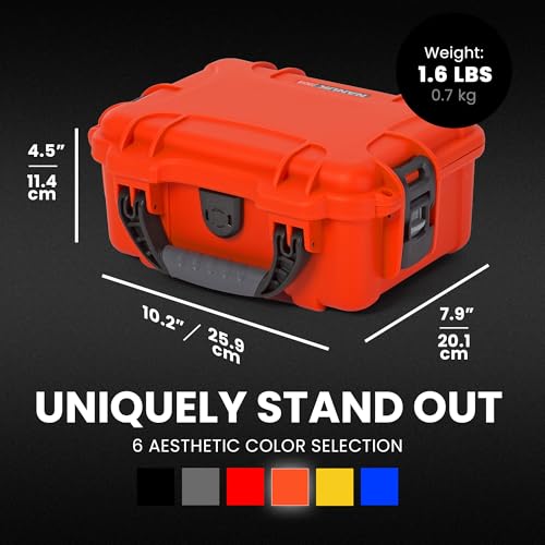 Image of NANUK 904 Empty Hard Case - IP67 Waterproof Protective Hard-Shell Case, Impact-Resistant & Dustproof Storage Case, Perfect for Travel, 10.2 inch x 7.9 inch x 4.5 inch, Made in Canada - Orange