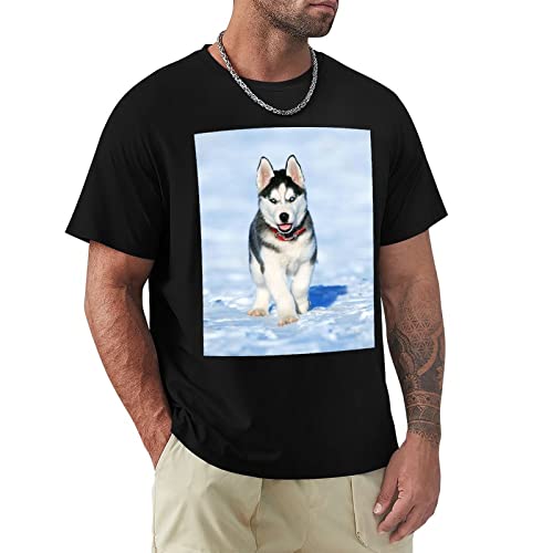 T-shirt husky des neiges homme tee shirt imprimé manche courte coton
