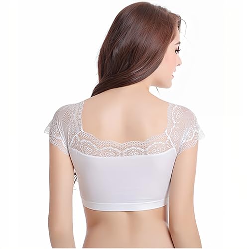 Image of DRESHOW Lace Bralette Tank Tops Wireless Bra Lace Crop Top Removeable Pads Yoga Sports Bra Undershirt for Women & Teens