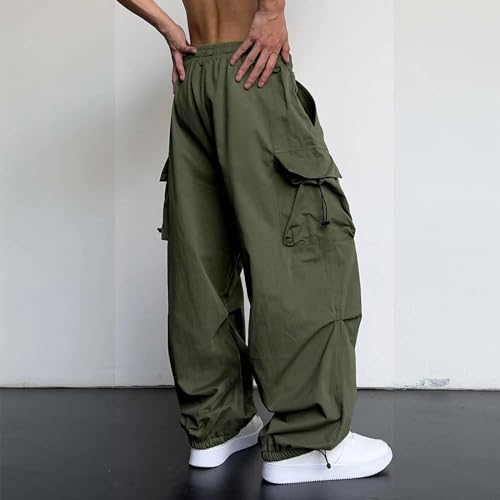 Men's Casual Cargo Pants Baggy Trendy Parachute Pant Stretch Harem Joggers Sweatpants Relaxed Outdoor for Streetwear4