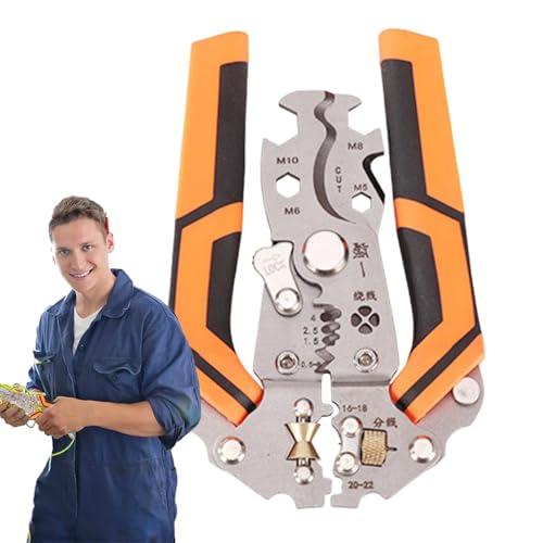Calipitadora de Spelafile - Electricista Spelafiles │ Multifuncional Crimonal Crimper lacerine │ Spelacables eléctricas para cableado y circuitos, herramientas de acero manual para electricistas