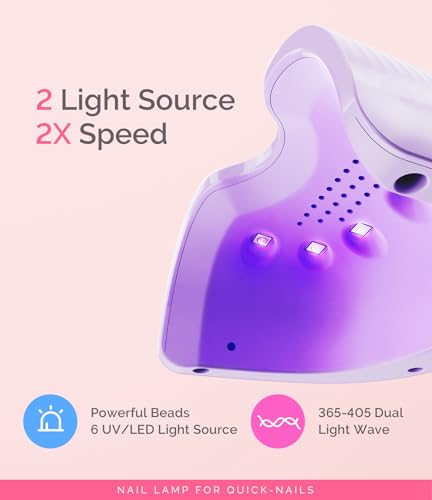 Image of MelodySusie Mini Cordless UV Nail Lamp, P-ART06G Rechargeable Portable LED UV Light with Smart Sensor, 4-Finger Curing for All Soft Gels, Especially Half-Cured Gel, Base Coat & Top Coat, Purple