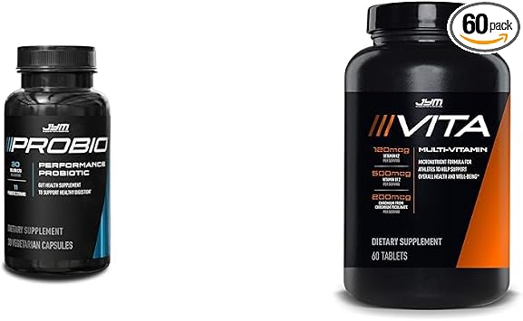 ProBio JYM 30 Billion CFU Probiotic & Vita JYM Multivitamin & Mineral Support for Athletes, 60 Tablets Bundle
