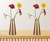 Kalakriti Egyptian Decoration Metal Antique Hammered Flower Vase Pots Indian(Set of 2, 8 inch Height) for Gift Home Decor Decoratives for Indoor Outdoor Living Room Center Table Balcony, Golden
