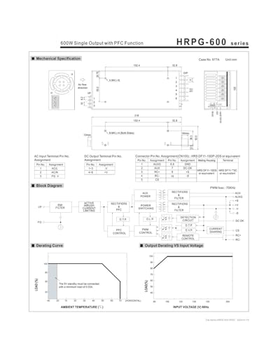 Alimentation à découpage 600W HRPG-600-12 boîtier de conversion AC DC - 4