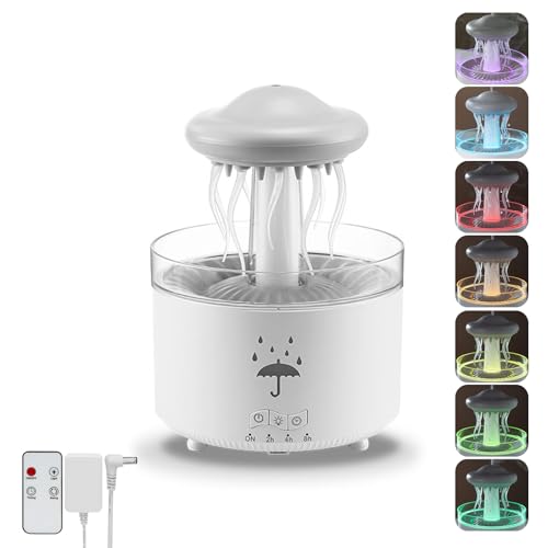 AVEKI Humidifier for Bedroom, 7 Colors Night Light Mode 300ml Jellyfish Essential Oil Diffuser,...