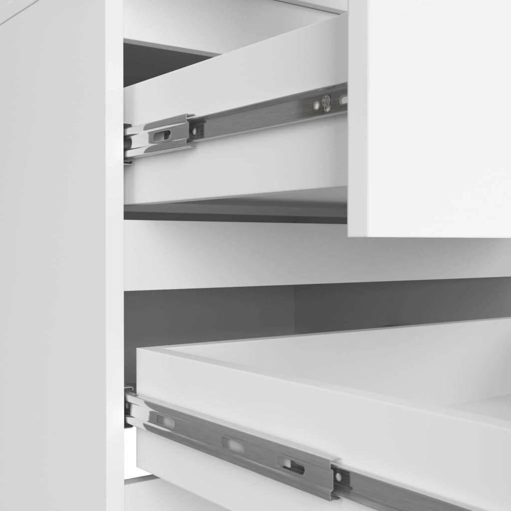 Home Collective Armadio bianco largo 60 cm alto 180 cm, armadio con 2 ante e 2 cassetti, bastone appendiabiti e 1 ripiano, armadio, camera da letto, soggiorno