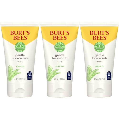 Burt's Bees Gentle Face Scrub with Aloe for Sensitive Skin, 98.9% Natural Origin, 4 Fluid Ounces,...