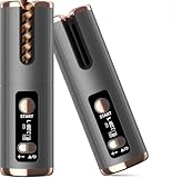 Cordless Hair Curler, Automatic Curling Iron Ceramic Rotating Hair Curler 6 Temperatures & Timer Settings 5000mAh Rechargeable Hair Curling Iron Wand Anti-Tangle for Home Salon Travel Use