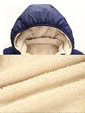 JiAmy Baby Winterjacke Jungen Mädchen Gefüttert Warm Abnehmbarer Kapuzen Steppjacke Kleinkinder Winddicht Outdoor Winter Mantel Oberbekleidung für 4-5 Jahre, Navy Blau