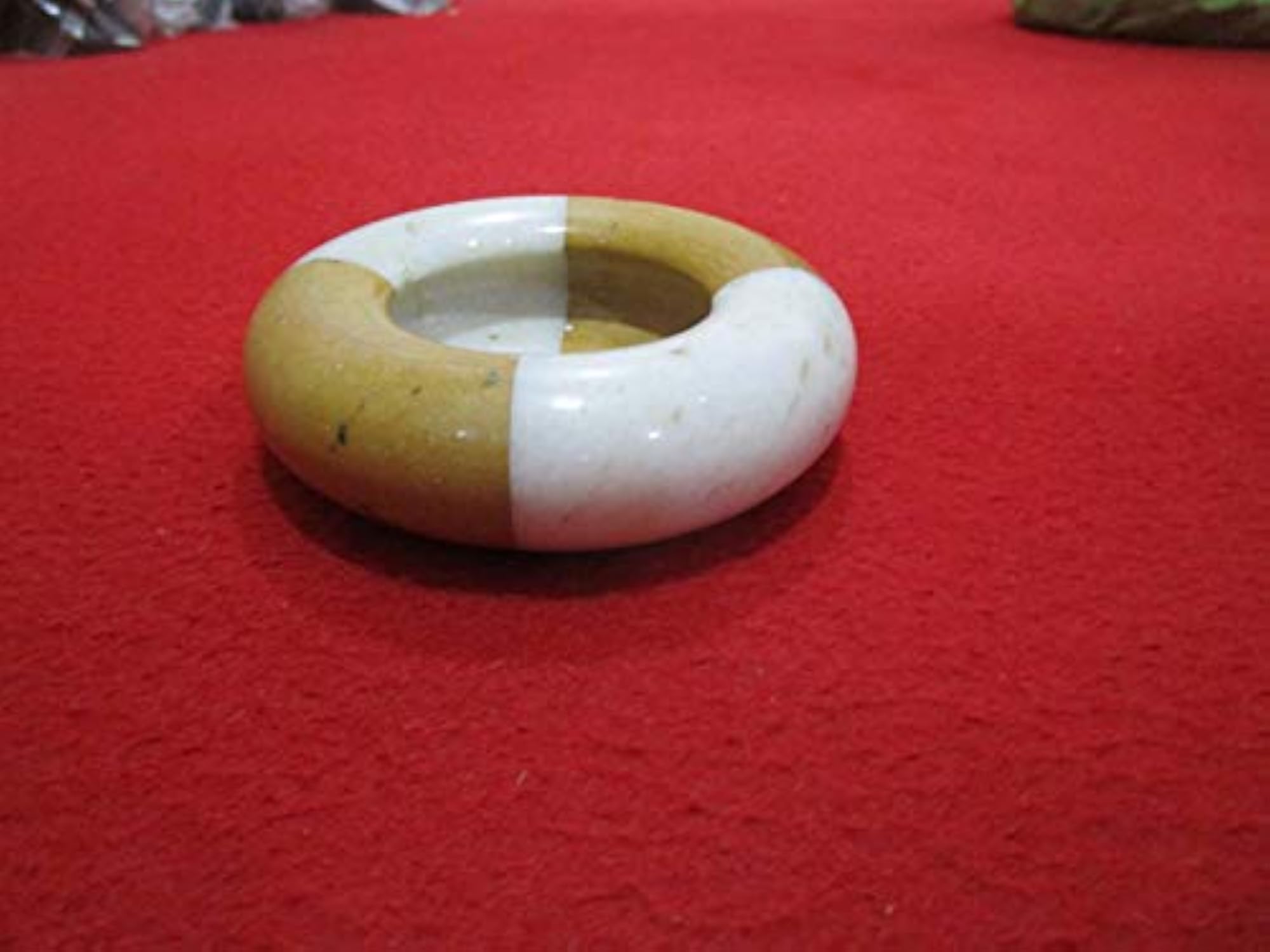 Makrana Marble Handicraft White Marble Cigarette Ashtray