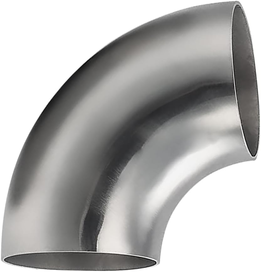 5 Inch 90°Mandrel Bend Elbow, 304 Stainless Steel Exhaust Pipe Elbow, Thickness 1.5mm Elbow Exhaust Tubing for Car Exhaust Modified Elbow Pipe, Stair Handrail, Pipe Turning