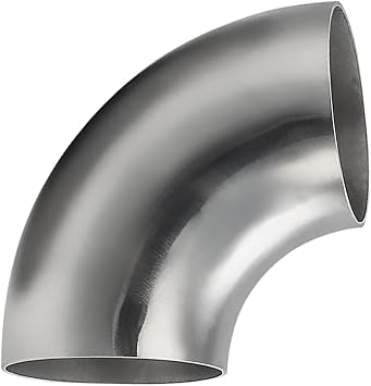 5 Inch 90Mandrel Bend Elbow, 304 Stainless Steel Exhaust Pipe Elbow, Thickness 1.5mm Elbow Exhaust Tubing for Car Exhaust Modified Elbow Pipe, Stair Handrail, Pipe Turning