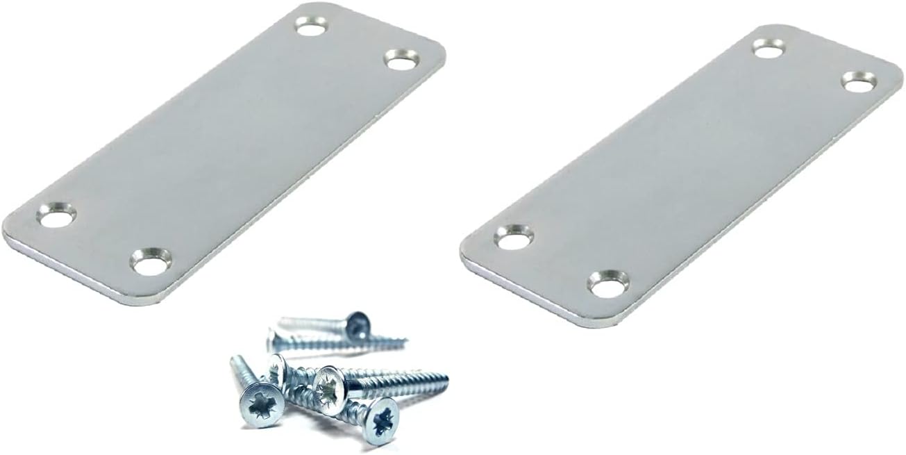 2 pcs x Kitchen Door - Door and Drawer Jointing Connecting Steel Plates + Screws
