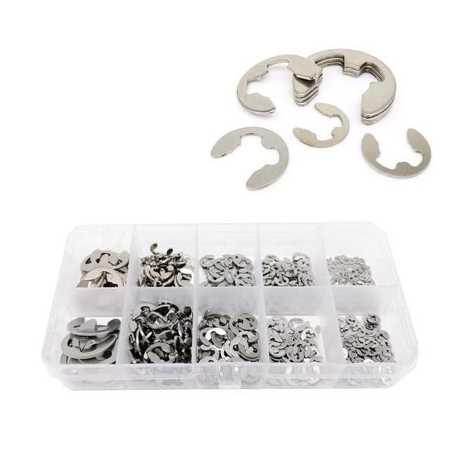 Set 350 Pezzi Di Anelli Elastici Esterni (circlip) Per Albero Da M2.5 A M10 In Acciaio