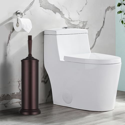Image of Bronze Toilet Brush and Holder Set, Stainless Steel Toilet Brush for Bathroom,Heavy Duty Bronze Toilet Bowl Brush and Holder,Deep Cleaning Modern Toilet Cleaner Brush -Space Saving, Covered Brush