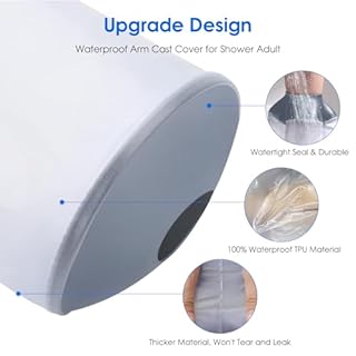 COMFYTHERA Housse imperméable pour plâtre de douche et plaie de bain adulte étanche pour poignet chirurgical, doigt, réutilisable et durable