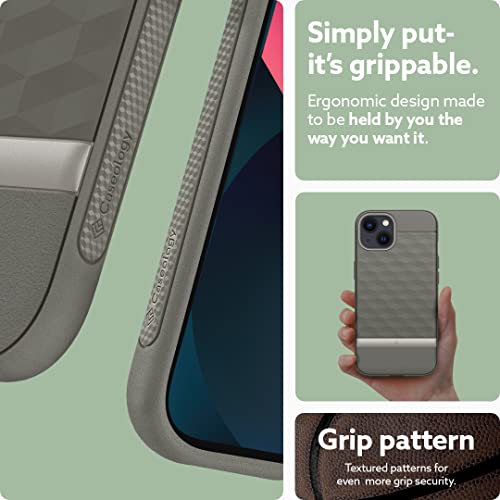Image of CASEOLOGY by Spigen Parallax Back Cover Case Compatible for iPhone 13 (TPU and PC /Poly Carbonate | Ash Gray)