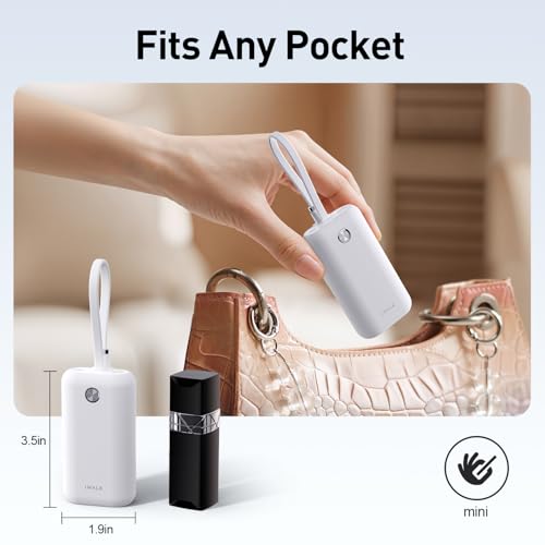 Image of iWALK Portable Charger, 10000mAh 45W PD Power Bank, USB C in&Out Fast Charging Battery Pack with Phone Stand, Travel Essential Powerbank for iPhone 17 16 15 14 13 12 Samsung S25 MacBook etc,White