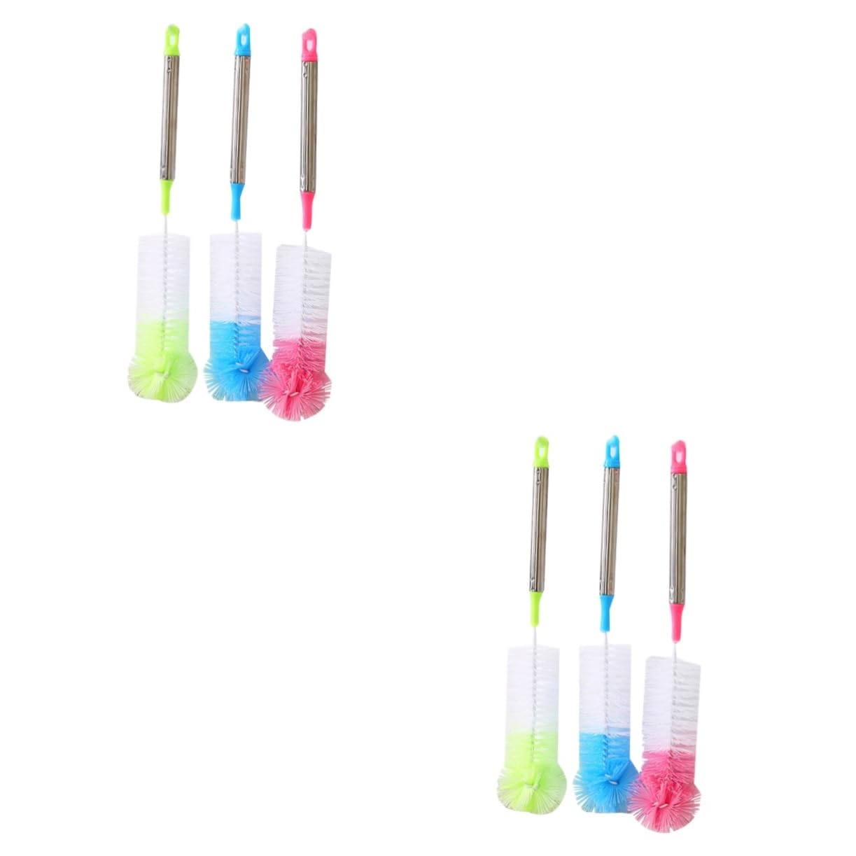 SOLUSTRE 6pezzi Spazzole Per Bottiglie Con Flessibile Inossidabile Per Tazze e Bottiglie Colori Casuali