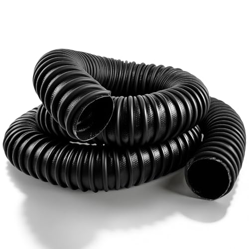 3 ID x 11ft Garage Exhaust Hose Heavy Duty Crushproof car exhaust hose for EPDM Rubber 600F High Temp Heat Resistant Spliceable exhaust Hose for Auto Repair Shops and Home Garages