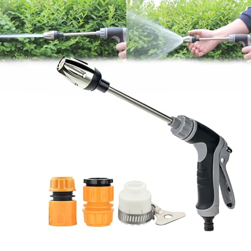 Pressure Washer, High Pressure Hose Nozzle, Stainless Steel Universal Hoses Attachment, Fits Almost Any Garden Hose, No Special Adapter Required (A)