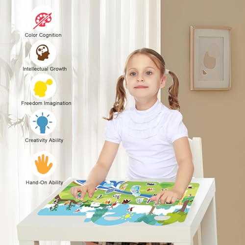 Sticker Books for Kids 24, Animal Jelly Sticker Book, Reusable