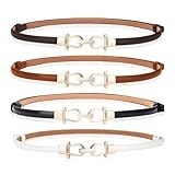 🌟【Schmaler dünner Gürtel Material】- Diese schmalen Gürtel für Damen sind aus Kunstleder, leicht und angenehm zu tragen. Die Dornschließe aus massiver Metalllegierung ist langlebig und verblasst nicht leicht. Einfaches, stilvolles Design bringt Ihnen ein tolles Trageerlebnis.