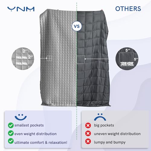 YnM Cooling Weighted Blanket for Adults, 30lbs Heavy Bed Throw Comforter with 100% PE Fabric, Ideal for Hot Sleepers or Summer Days(88x104 Inches for Queen/King Bed, 30 Pounds, Grey)