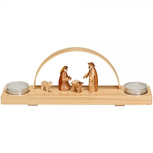 Arche de lumière nativité en bois pour bougie chauffe-plat de 10 cm