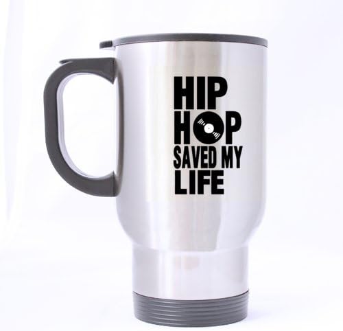 Fashion Special Music "Hip-Hop Saved My Life" (Twin Side) Custom Home/Travel Coffee/Tea Mug (Sliver/14Ounce)