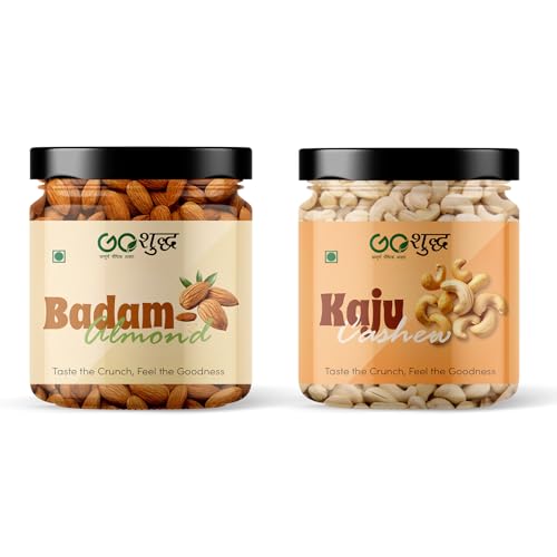 Image of Goshudh Almonds 250g + Cashews 250g Combo Pack | Fresh, Tasty & Nutritious, Ideal for Daily Snacking, Protein-Rich Dry Fruits (500gm Combo Pack)