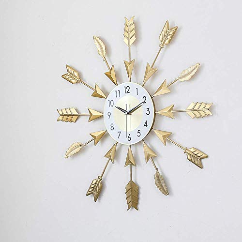 Horloge murale silencieuse dorée grand format pour salon et bureau calme - 4
