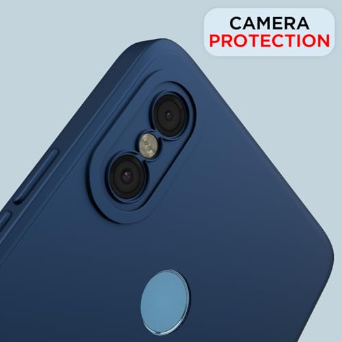 Image of Outlouders Back Cover for Redmi Note 6 Pro | Camera Protection | Durable Soft Matte Silicone Bumper Case (Blue)
