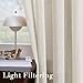 H.VERSAILTEX Natural Linen Sheer Curtains Flax Linen Blended Curtain Panels Living Room, Nickel Grommet Semitransparent Semi-Sheer Soft Privacy Drapes, Natural, 84 inches Long 2 Panels