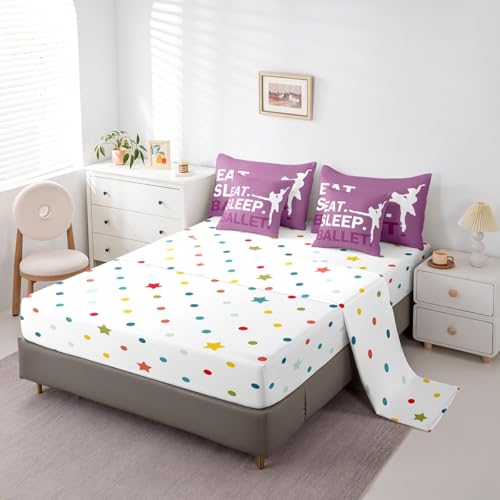 Image of Feelyou Girls Ballet Comforter Set Full Size 7 Piece for Kids