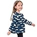 visesunny Toddler Clothes for Girls Blue Sea Shark Silhouette Long Sleeve Fall Shirts Cotton Top with Ruffle Collar 18M