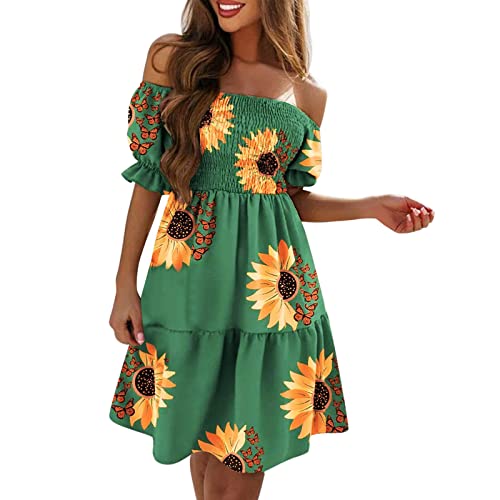 Robe d'été en coton à épaules dénudées idéale pour vos soirées en terrasse