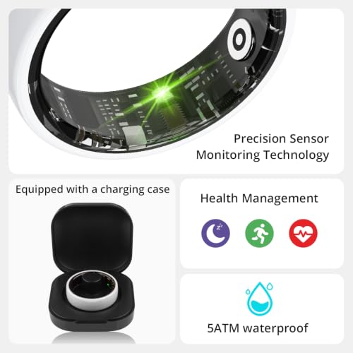 Image of Smart Ring for Women, Health Tracker & 5ATM, COLMI R02. (White Ceramic, 8#)