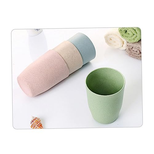 Unomor Gargle Cups for Boys and Girls Tooth Mug Bathroom Tumbler Cup Rinsing Cup Wheat Straw Material Easy to Clean for Travel