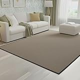 Alfombra Muy Grande Veleta Taupé de bucles Grandes – Robusta y Elegante para Cualquier Estancia – 13 mm Grosor – Base Fieltro – Uso doméstico y Comercial- 200x400 cm-f. Negro