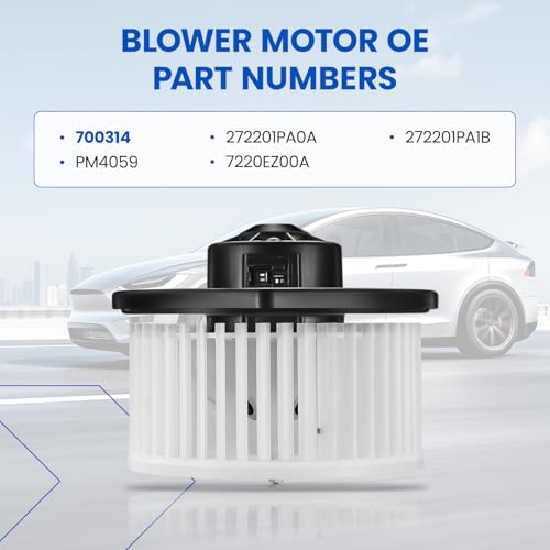 Image of HVAC Blower Motor 700314 Compatible with Nissan NV1500 NV2500 NV3500 2012-2021, Compatible with Nissan Titan /Titan XD, 272201PA0A, 27220EZ00A, 272201PA1B, PM4059 A /C Blower Motor Assembly