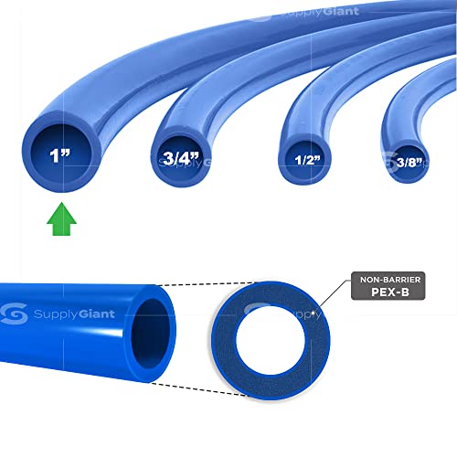 Supply Giant PEX-B Pipe 1 In x 100 Ft Blue Tubing for Cold Water Plumbing, Potable Water Line for Home Improvement, Indoor/Outdoor Use - Thumbnail 2